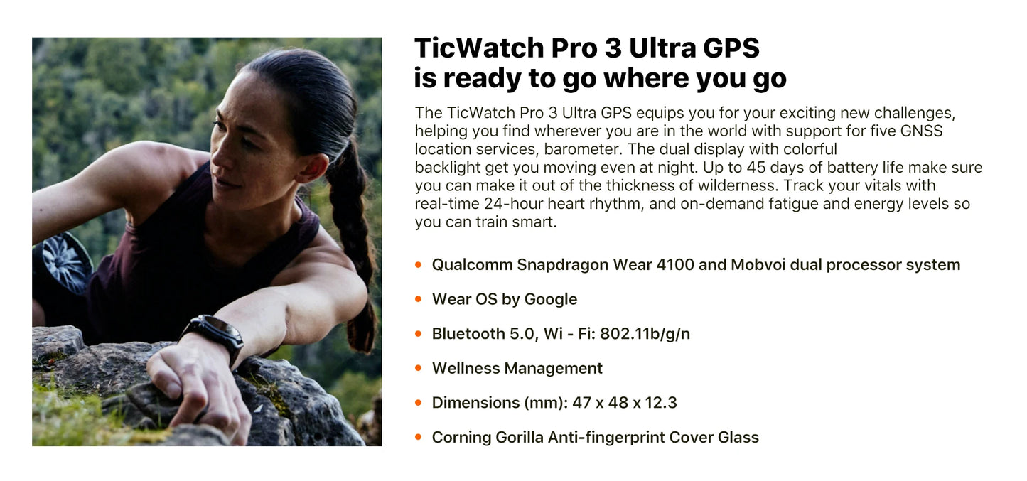 TicWatch Pro 3 Ultra leather