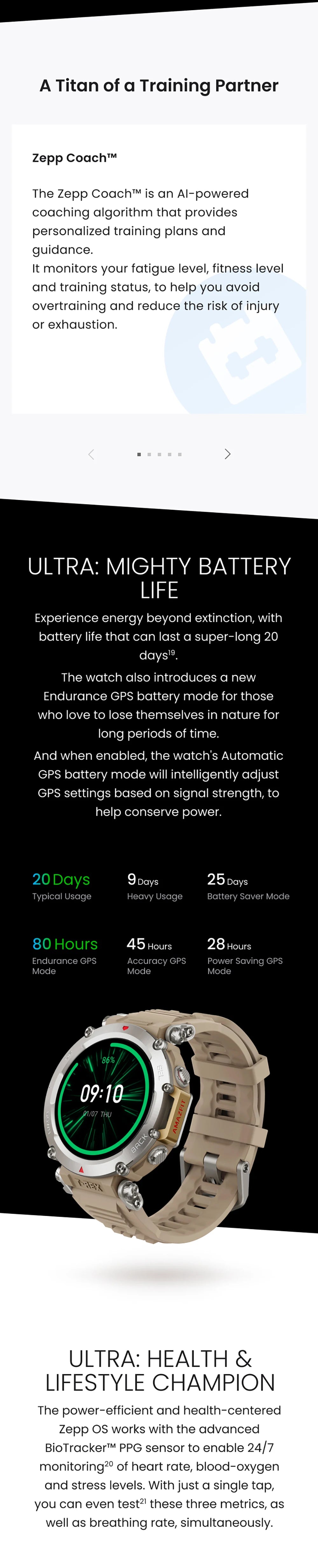 Smart Watches - ​​Amazfit T-Rex Ultra - Smartwatch Express
