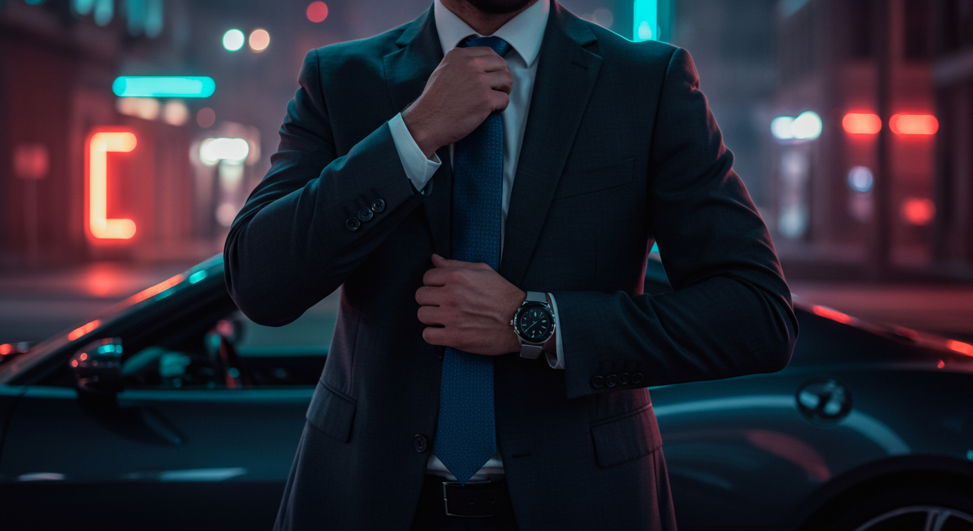 stylish man wearing a smartwatch